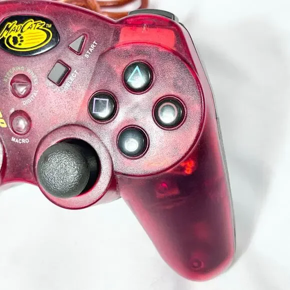 Mad Catz PS2 Dual Force 2 Pro Turbo Controller Red Playstation 2 Wired Working - Picture 10 of 11